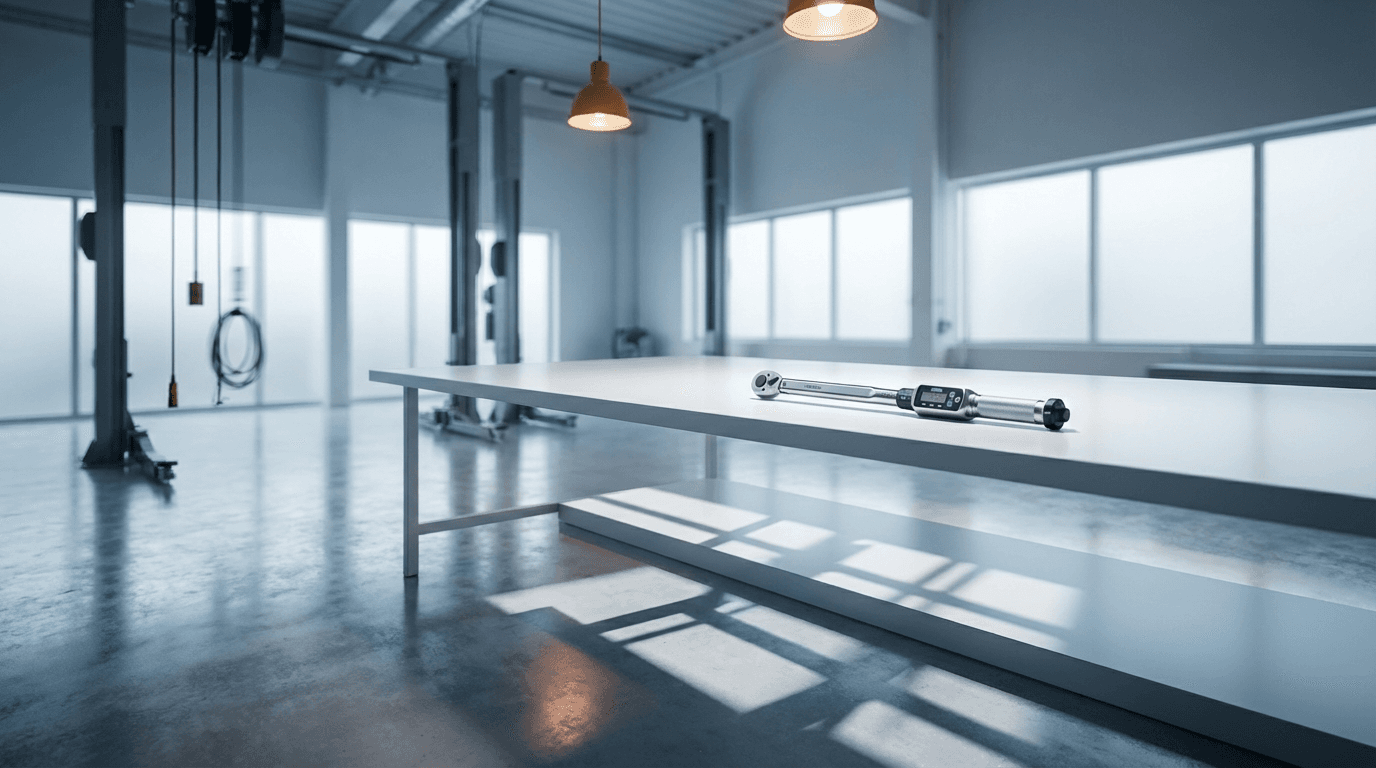 Precision sensor components on workbench